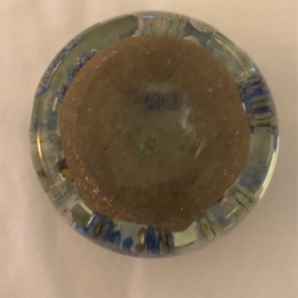 Millefiori Paperweight Vintage Blue White Green Red Floral Star Pattern GORGEOUS - Picture 2 of 12